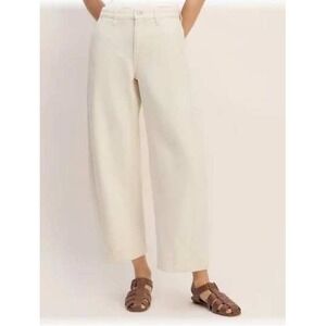 Everlane The Way High Barrel Leg Jeans in Bone/Beige Size 25L